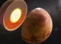 A massive “thermal anomaly” has been discovered deep within Mars that could be the result of an ancient cosmic accident. A massive “thermal anomaly” has been discovered deep within Mars that could be the result of an ancient cosmic accident.