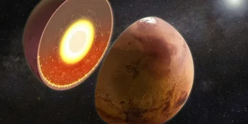 A massive “thermal anomaly” has been discovered deep within Mars that could be the result of an ancient cosmic accident. A massive “thermal anomaly” has been discovered deep within Mars that could be the result of an ancient cosmic accident.