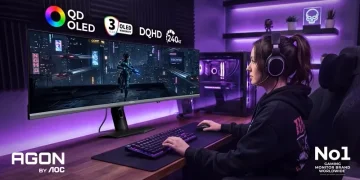 AOC shows off a widescreen QD-OLED display with a diagonal of 48.9 inches and a second, smaller display AOC shows off a widescreen QD-OLED display with a diagonal of 48.9 inches and a second, smaller display