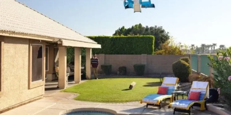 Amazon drones start dropping packages into pools and ponds