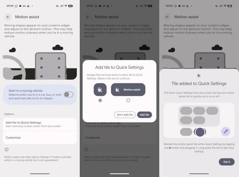 Android will protect car passengers from motion sickness — something Apple did two years ago