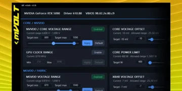 Free mVolt+ bypasses NVIDIA and GPU manufacturer restrictions when overclocking RTX 50 from RTX 5070 Ti to RTX 5090 Free mVolt+ bypasses NVIDIA and GPU manufacturer restrictions when overclocking RTX 50 from RTX 5070 Ti to RTX 5090