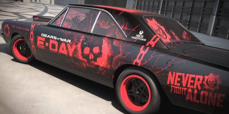 In Forza Horizon 6, a player created an impressive design for a Dodge Dart in the style of Gears of War: E-Day In Forza Horizon 6, a player created an impressive design for a Dodge Dart in the style of Gears of War: E-Day