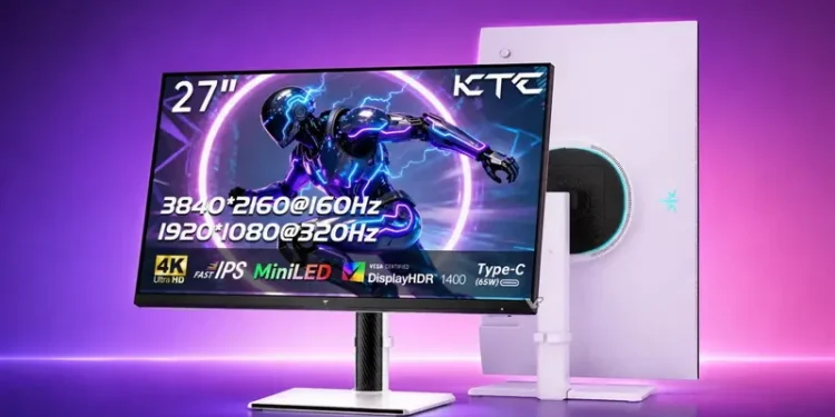 KTC launches M27P6S gaming monitor with 2304-zone Mini-LED backlight and 4K@160Hz and 1080p@320Hz modes