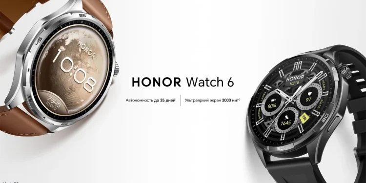 The HONOR Watch 6 smartwatch, equipped with an ultra-bright 3000 nit screen and a battery life of up to 35 days, has gone on sale in Russia.