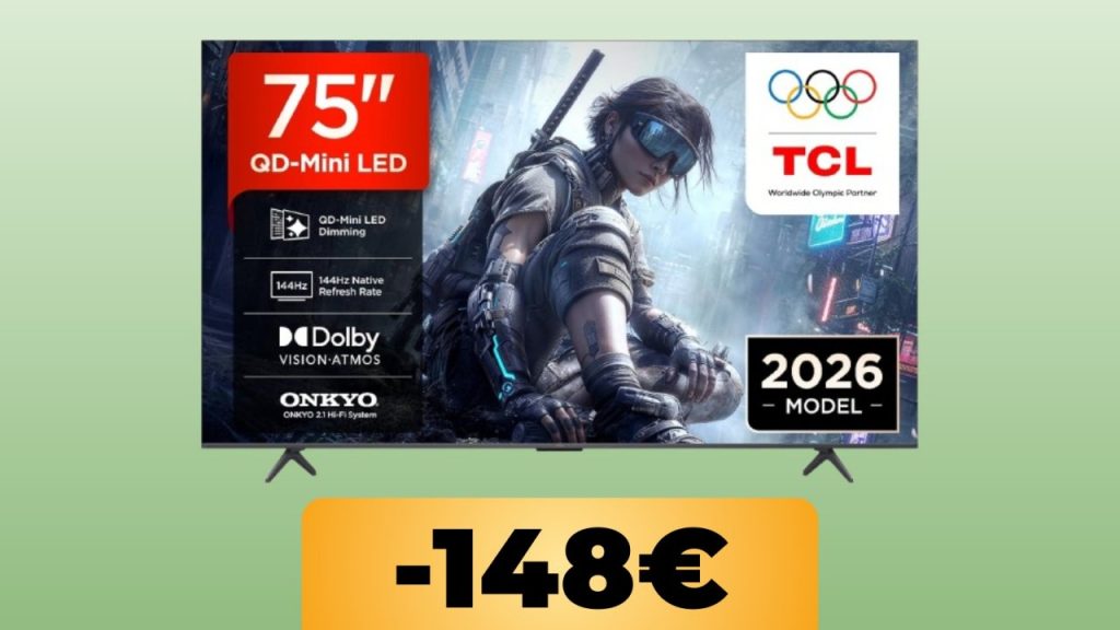 75-inch TCL smart TV using QD-Mini LED technology now on sale on Amazon: buy it at the lowest price ever
