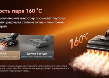 Aroged: Upright cleaning vacuum cleaner Uwant DX800 Steam uses hot steam to remove the most stubborn dirt