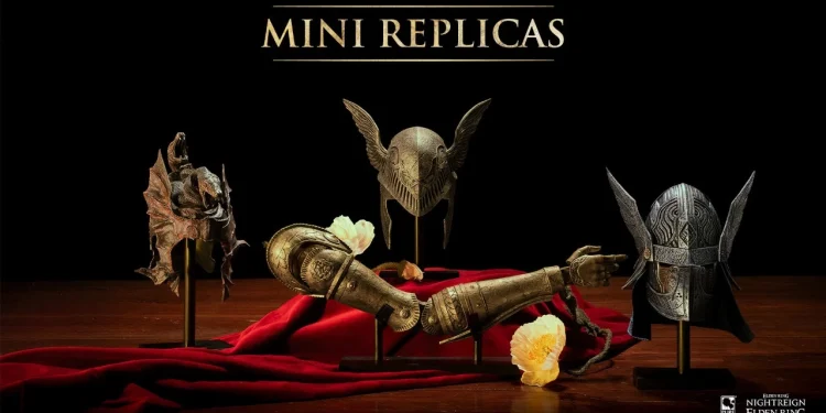 Elden Ring receives a series of mini replicas of the iconic helmet and Malenia’s hand