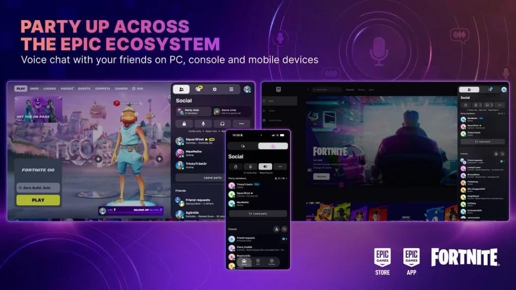 Epic Games Ecosystem launches shared groups and voice chat for PC, mobile and consoles Epic Games Ecosystem launches shared groups and voice chat for PC, mobile and consoles