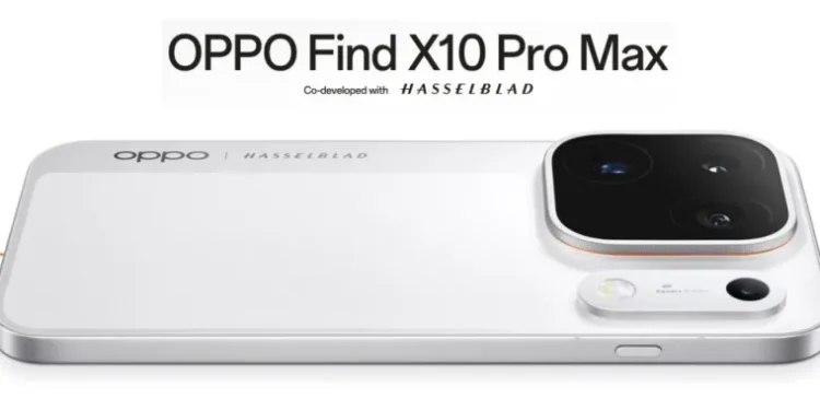 Oppo launches Find X10 Pro Max smartphone with three 20-megapixel cameras, 2nm Dimensity 9600 Pro chip and 8000 mAh battery