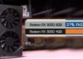 The stripped-down Radeon RX 9050 with 4 GB of memory is on average 37% slower than the version with 8 GB The stripped-down Radeon RX 9050 with 4 GB of memory is on average 37% slower than the version with 8 GB