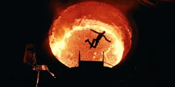 The outdated Figure 02 robot jumps into a vat of molten metal – directed by Arnold Schwarzenegger himself