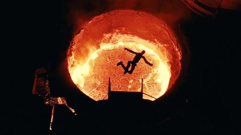 The outdated Figure 02 robot jumps into a vat of molten metal – directed by Arnold Schwarzenegger himself The outdated Figure 02 robot jumps into a vat of molten metal – directed by Arnold Schwarzenegger himself