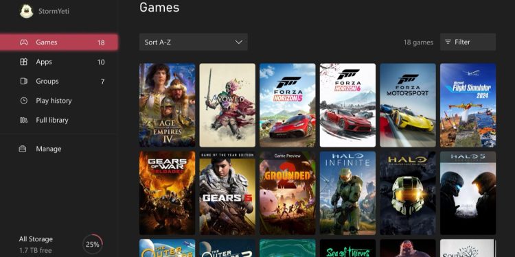 Xbox console performance improved for users with large game libraries